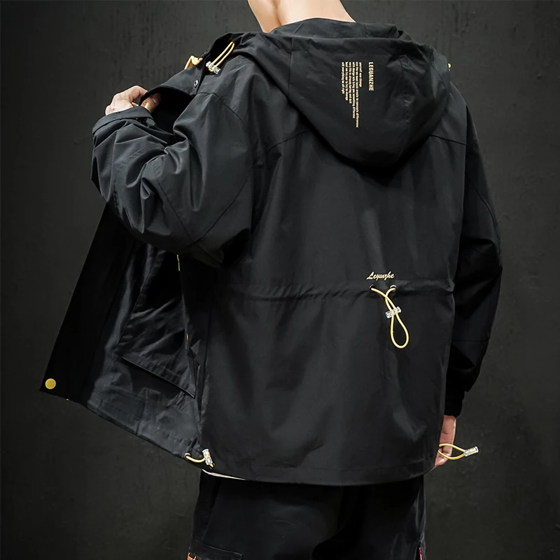 

Autumn Japanese color zipper shirt sports tooling jacket men's spring and autumn jacket youth students trend personality clothes