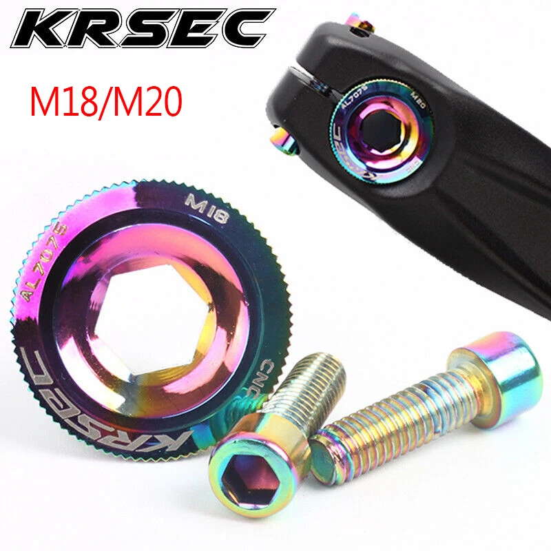 

KRSEC M18/M20 Aluminum Crank Cover Screw Cap Bike Crankset Fixing Arm with Bolt Crank BMX Road Bike Fitting