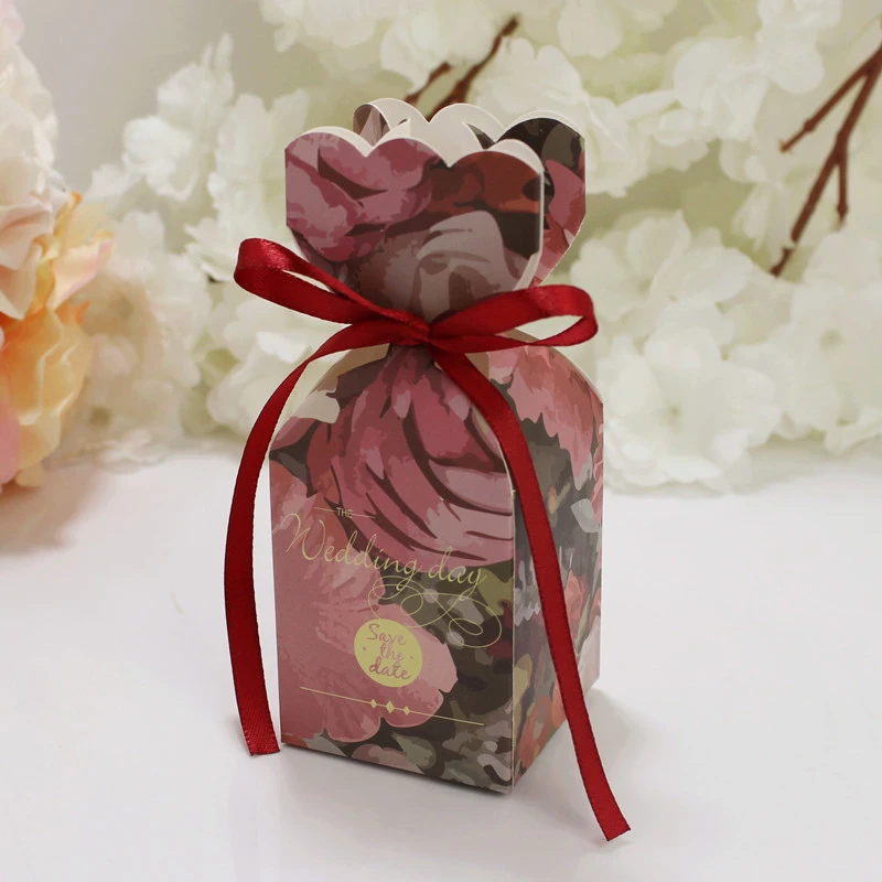 

50PCs Out Candy Box Wedding Engagement Party Favour Favors Gift Bags With Ribbon