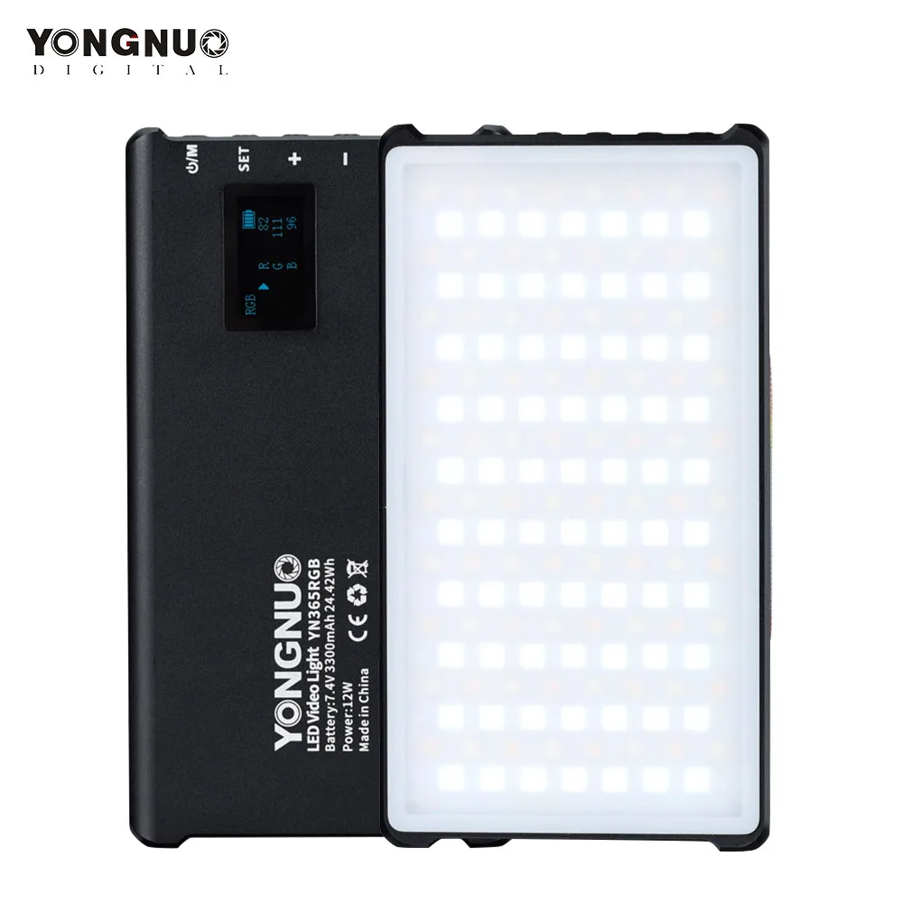 YONGNUO YN365RGB 2500 K-8500 K светодиодный карманный светильник для видео, светильник для цветной фотографии 12 Вт CRI 95+ для Canon sony Nikon DSLR ILDC камер