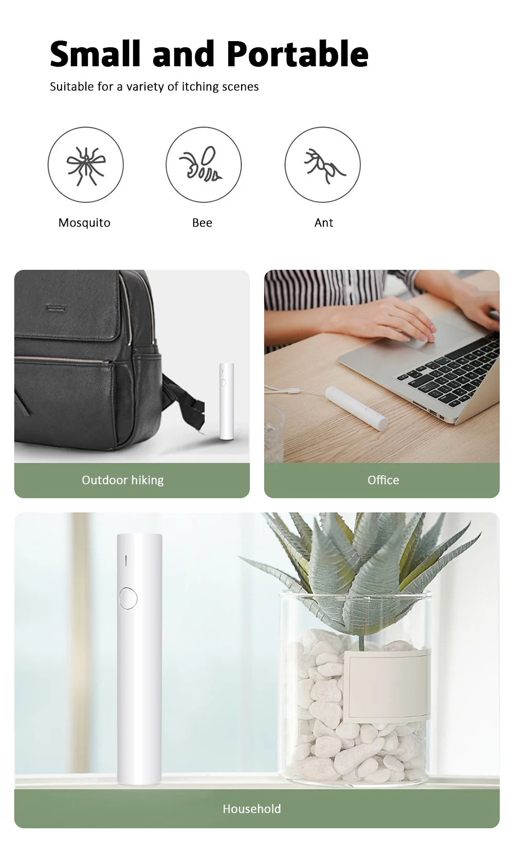 Small and Portable Infrared Pulse Antipruritic Stick Precise Temperature Control 200mAh Battery