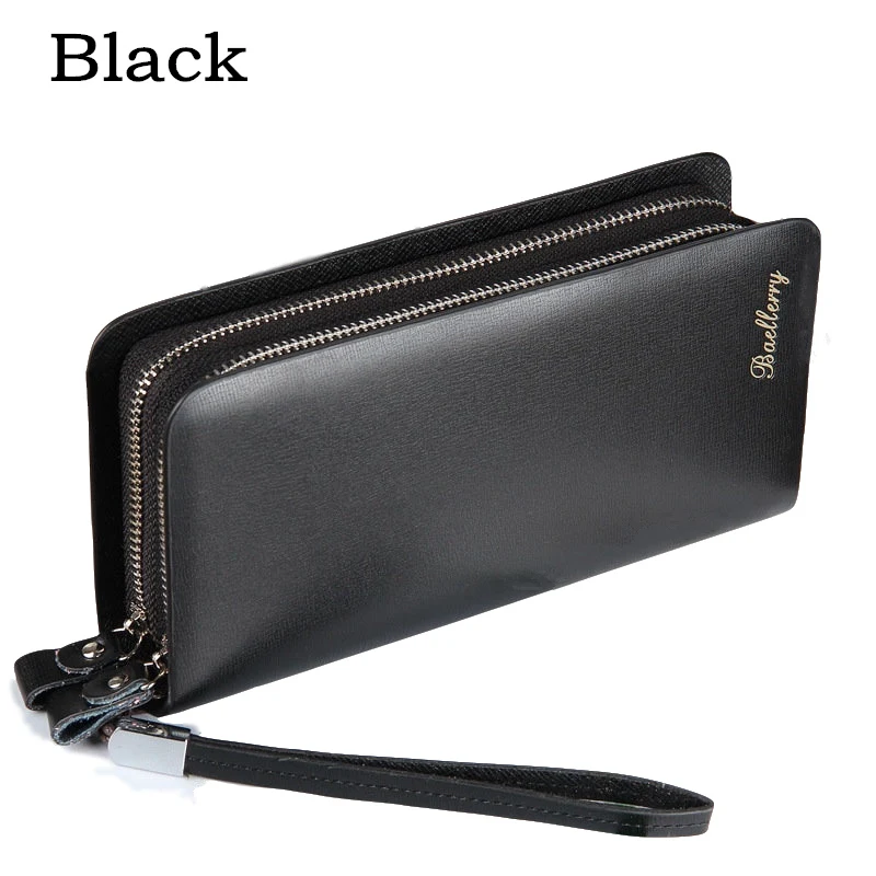 Baellerry Leather Wallet Men Clutch Bag High-capacity Double Zipper Multi-function Card Coin Purse Cartera Hombre 2