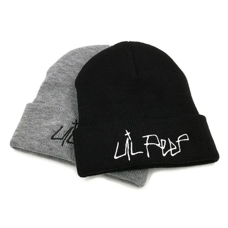 Lil Peep Beanie с вышивкой xxxtentacion Love lil. peep Мужская и женская вязаная шапка вязанные шапочки Skullies теплая зимняя унисекс Лыжная хип-хоп шапка