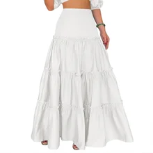 

2022NEW VONDA Women Skirt Casual Plain Maxi Skirts Faldas De Mujer Solid High Waist Pleated Skirts Femme Party A-line Skirt