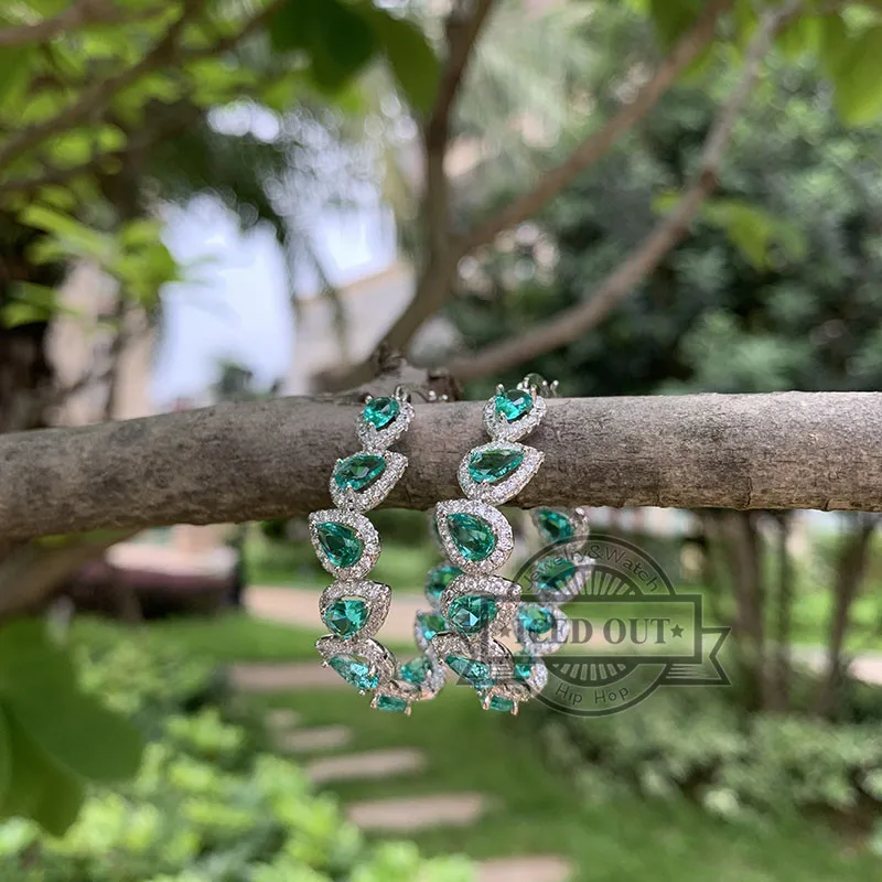 Круглые серьги Для женщин модные Micro Pave Цирконий Cz свадебные ювелирные изделия серебряные серьги-кольца