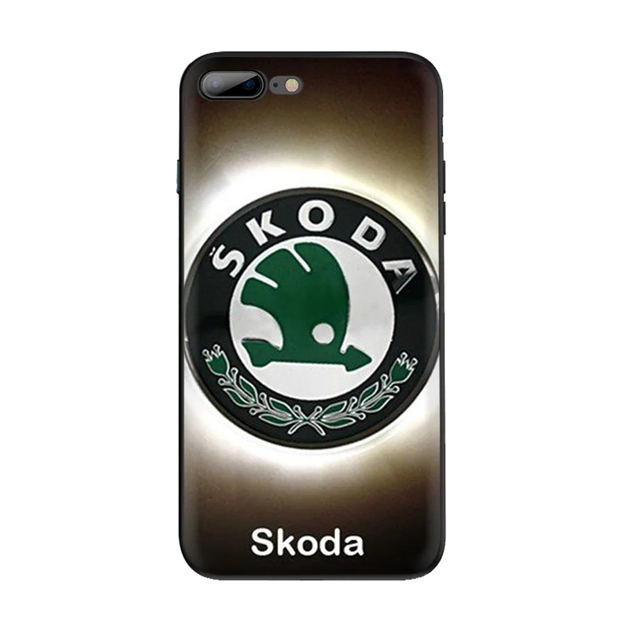Чехол для мобильного телефона iPhone 11 Pro X XR XS Max XR iPhone 5 5S SE 6 6s 7 8 Plus для автомобиля Skoda крышка-задняя панель с логотипом защиты - Цвет: B3