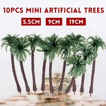 

10pcs DIY Decor Mini Landscape Bonsai Craft Miniature Plants Pots Plastic Coconut PalmTree For Home Hotel Garden Decoration