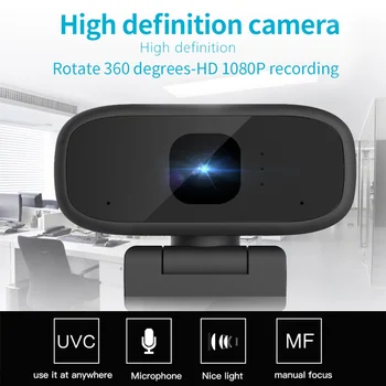 

1080P HD Home Universal Desktop Computer With Mic Plug And Play Rotatable Office PC Webcam Camera Video Calling Drive Free