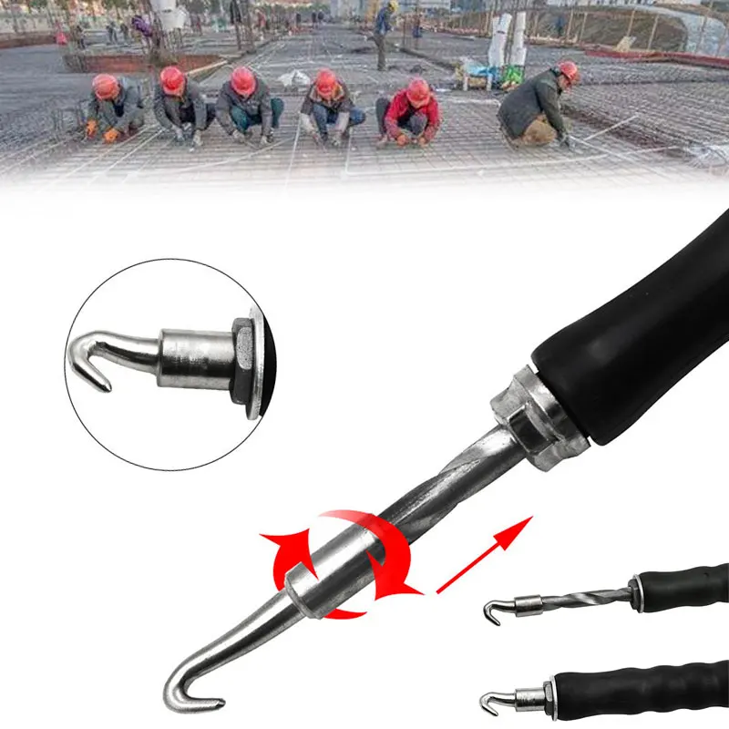 Binding Wire Hook Pull Wire Hook Semi Automatic Construction Tools Fixture Bundling Tool Black Steel Portable