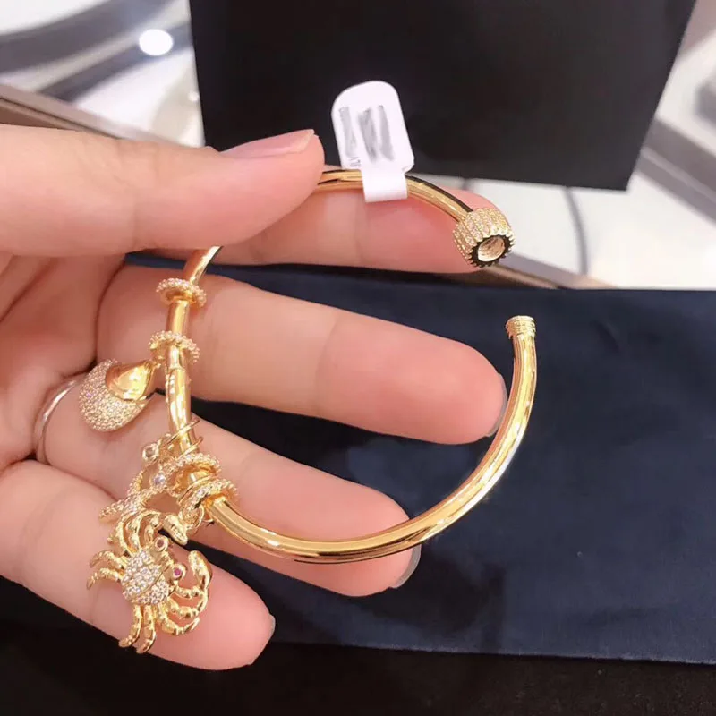 GODKI, роскошный золотой браслет с морскими животными, с ракушкой краба, звезда, богемные браслеты-манжеты для женщин, Femme, модное ювелирное изделие