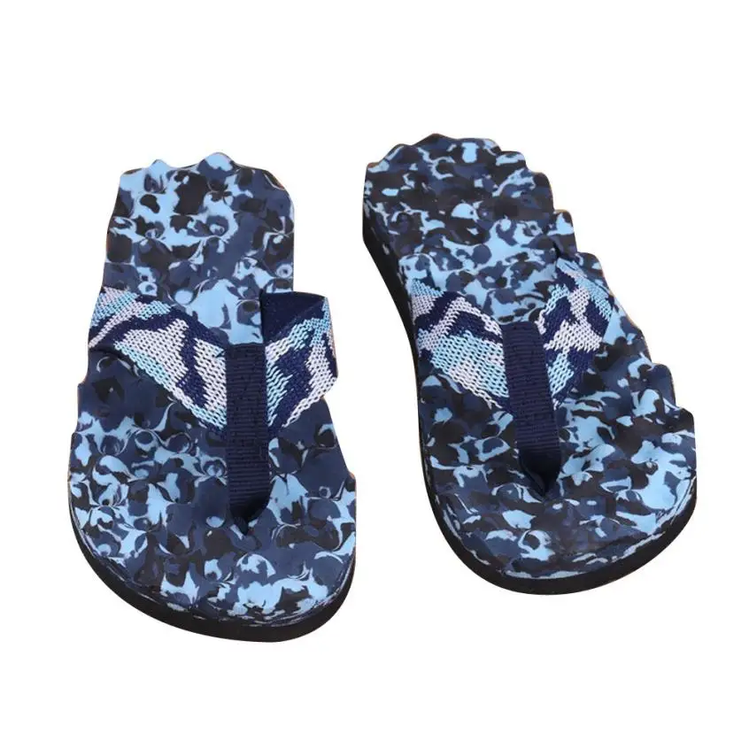 Men Beach Shoes Summer Camouflage Slipper Flip-flops Indoor & Outdoor EVA Slipper Mens 2018 Print Polyester Low (1cm-3cm) Basic