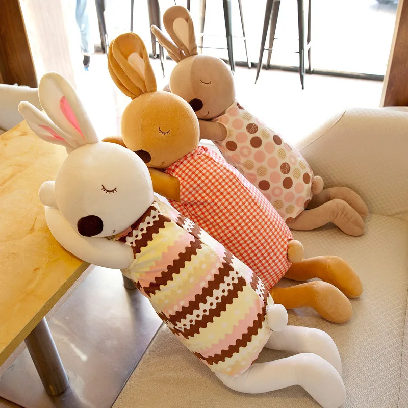 Super Lovely Sleeping Plush Comfort Toy Stuffed Animal Soft Bunny Baby Appease Lying Rabbit Pillow Doll Children's Gift 70~150CM