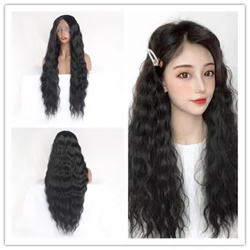 

Leeven Synthetic Front Lace Wig With Baby Hair Long Wavy Wig Lady Natural Appearance Synthetic Wavy Wig Heat Resistant