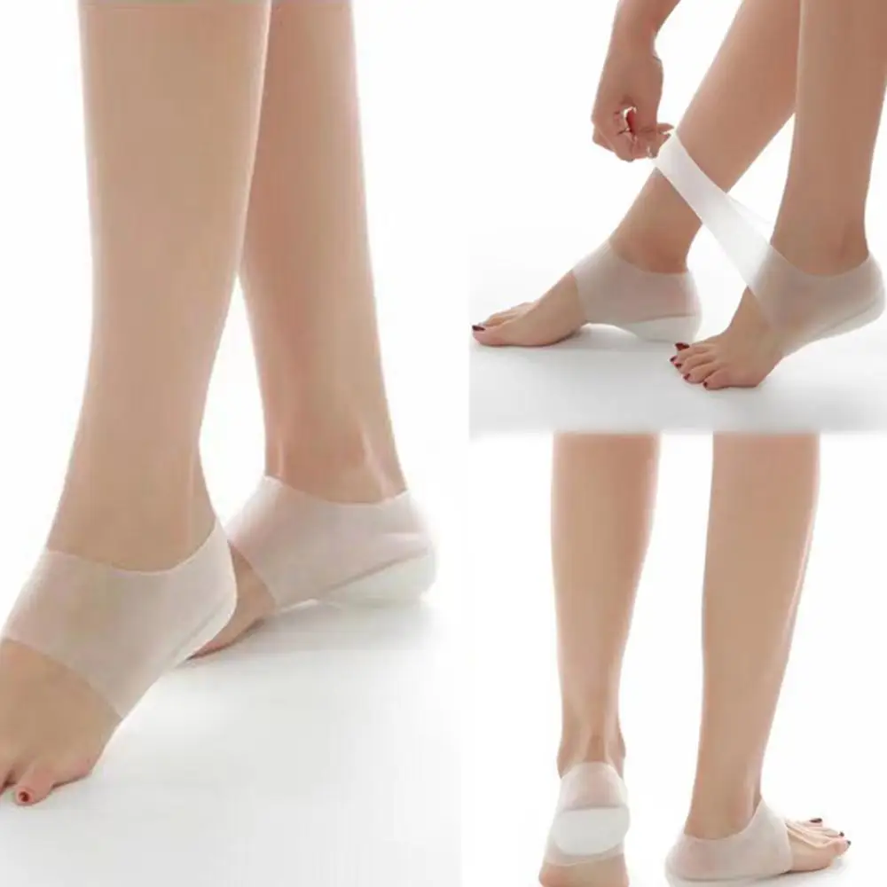 

2.5cm Invisible Height Lift Heel Pad Sock Liners Increase Heightened Gel Insole Heel Protector Relieve Plantar Fasciitis EKN98