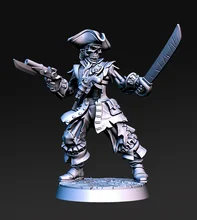 

1/24 75mm 1/32 56mm Resin Model Skeleton Pirate Figure Unpainted No Color RW-166