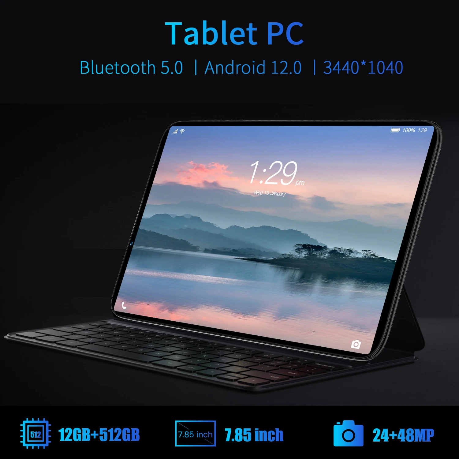 Cheap Pad K20 Tablet PC Send Keyboard 8Inch Google Play 8800mAh 5G 12Core GPS WPS Office 12GB RAM 512GB ROM Dual SIM Tablette | Компьютеры