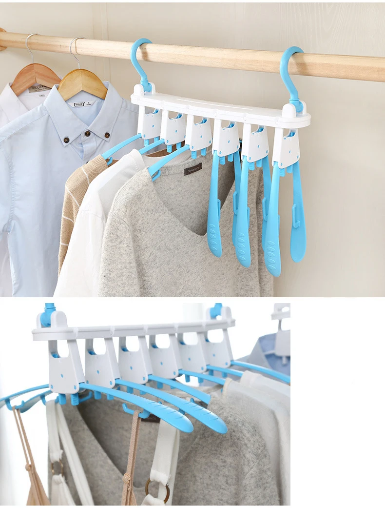 Children's adult dual-use folding hangers 4 expandable magic drying racks Multi-purpose drying racks Home clothes storage