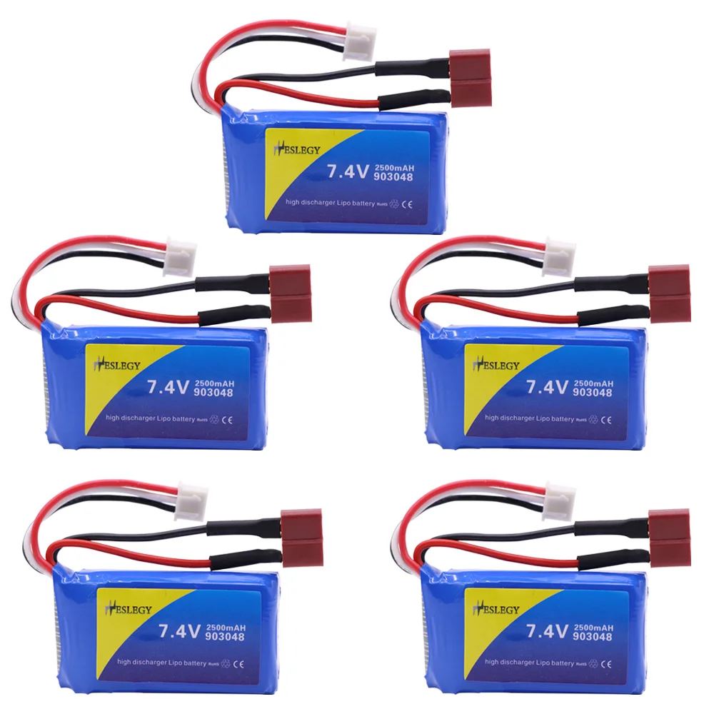 Литий полимерный аккумулятор для Wltoys V353 A949 A959 A969 A979 k929 5 шт. 7 4 В 903048 мАч|Детали и