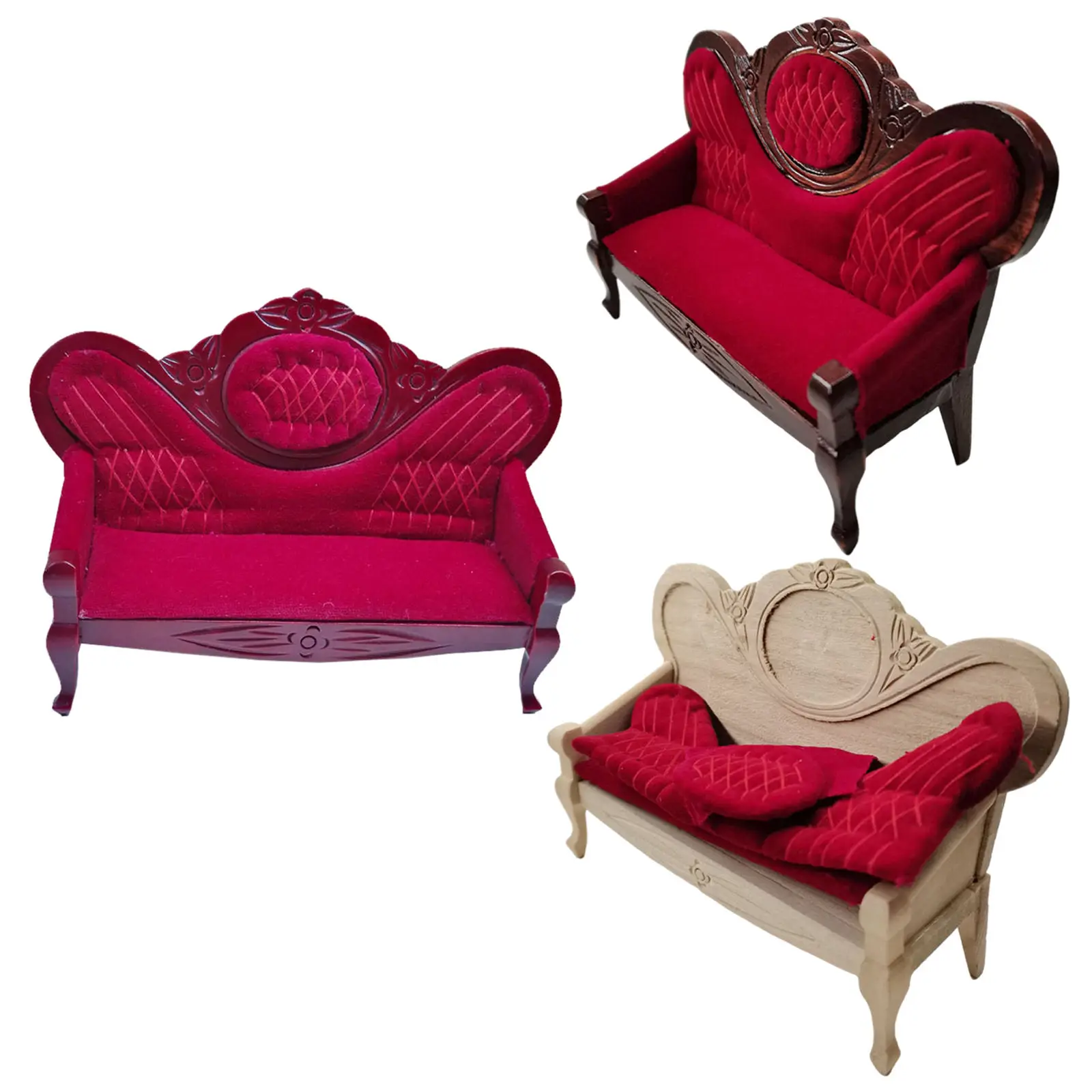 

1/12 Scale Dollhouse Sofa Furniture Accessory Model Armchair for Landscape Ornaments