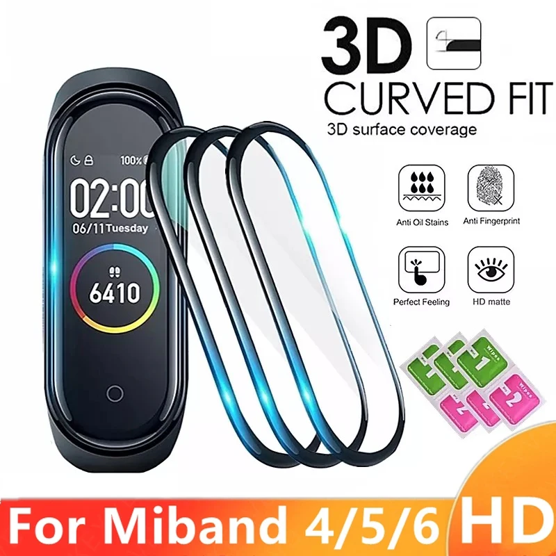 

1/2/3/5PCS 3D Protective Glass for Xiaomi Mi Band 6 5 4 Screen Protector for Miband 6 5 4 Smart Watchband 4 band5 Soft Film