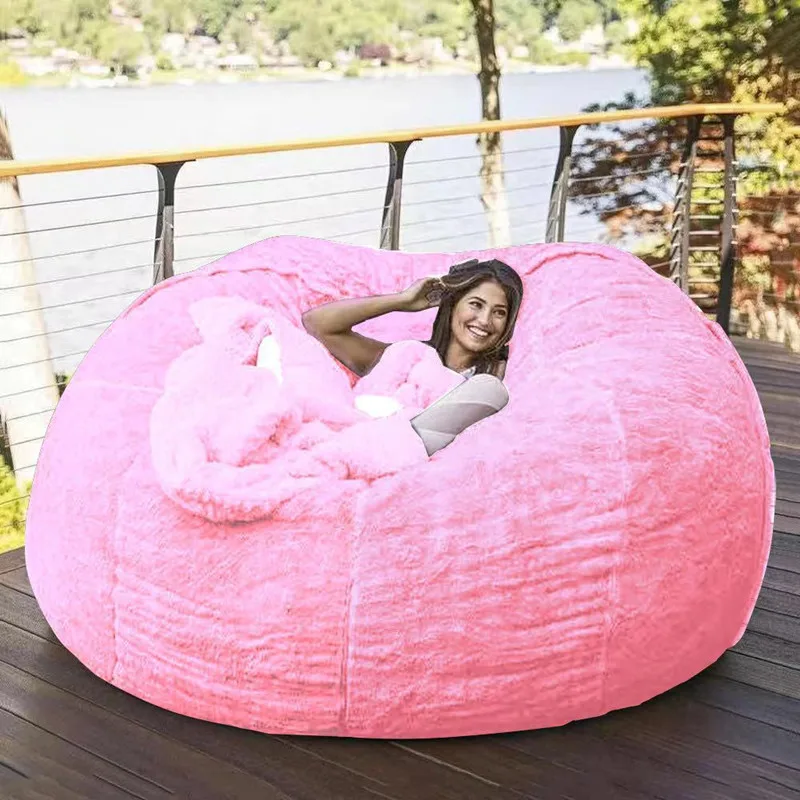 Bean Bag Chair for Adult (No Filler) Gigantic Bean Bags Chairs Cover  Portable Living Room Lazy Sofa Bed Kids Bean Bag Chairs Pv Fur Beanbag  Chair for