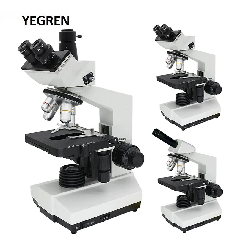 US $229.00 LED Trinocular Biological Microscope 1600X Monocular Binocular Microscope f Laboratory Biological Research Bacteria Observation