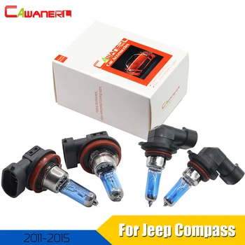 

Cawanerl For Jeep Compass 2011-2015 100W 9005 & H11 Car Light Halogen Bulb Headlight High Low Beam 12V High Power 4 Pieces