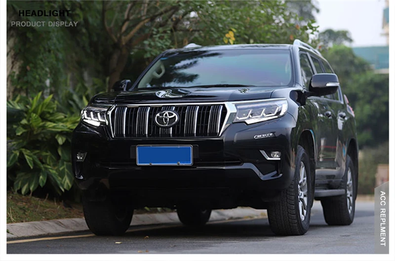 Все светодиодный головной фонарь для автомобиля для Land Cruiser Prado фары динамический сигнал поворота светодиодный DRL 6 объектив проектор