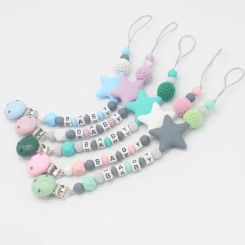 

NEW DIY Silicone Baby Pacifier Clip Colorful Pacifier Chain For Baby Teething Soother Chew Toy Dummy Clips