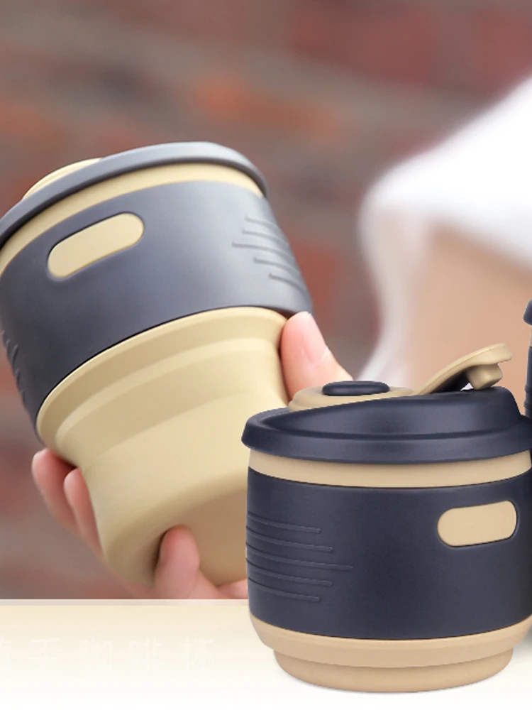 High Quality Silicone Mug Collapsible Coffee Cup Travel Portable Water Cup Multi-function Foldable Silica Mug