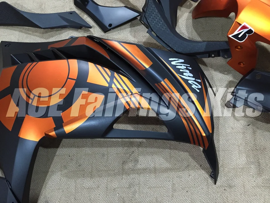 ABS обтекатель комплект для Kawasaki Ninja300 EX300 300R 2013, 13, 14, 15, 16, 17, Обтекатели orange черный матовый