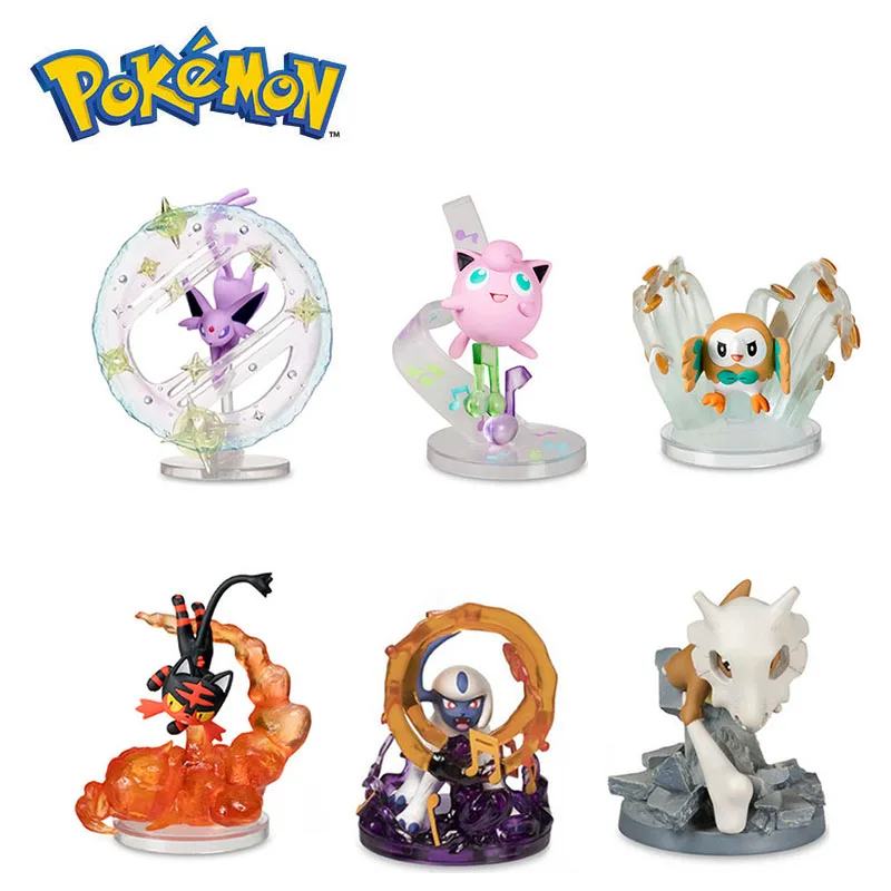 Takara Tomy Pokemon Espeon Cubone Litten Rowlet Leafage Absol pish Song 6 шт./log рисунок игрушки аниме коллекции модель куклы