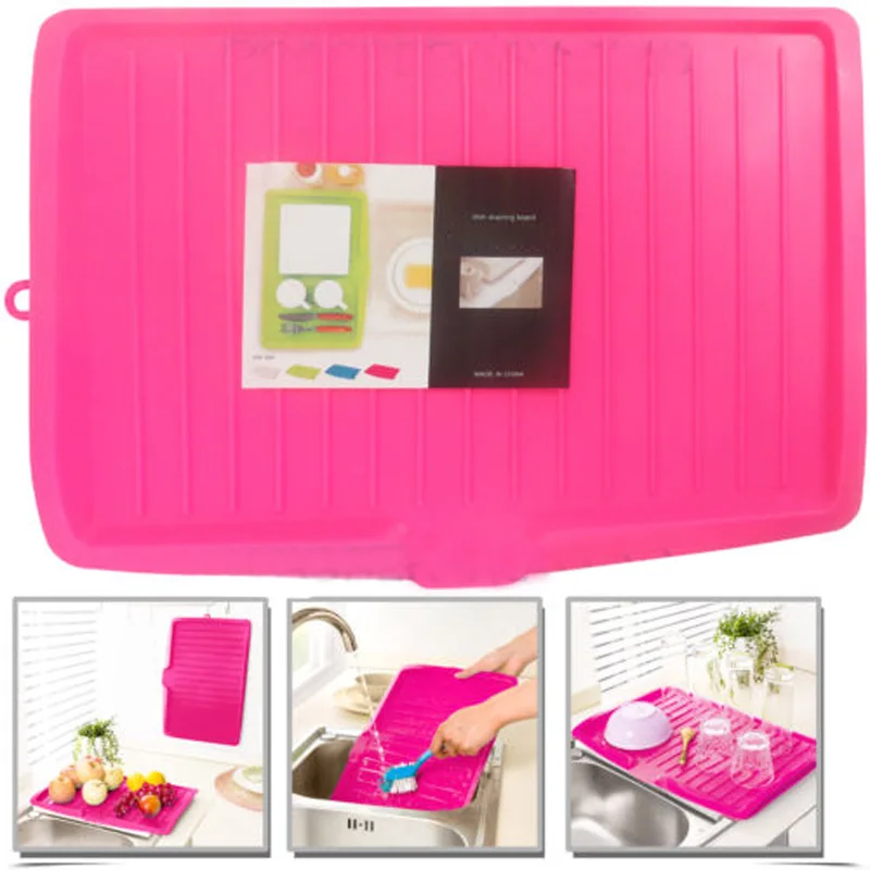 

1Pc Plastic Worktop Dish Drainer Drip Tray Kitchen Sink Drying Rack Holder Case