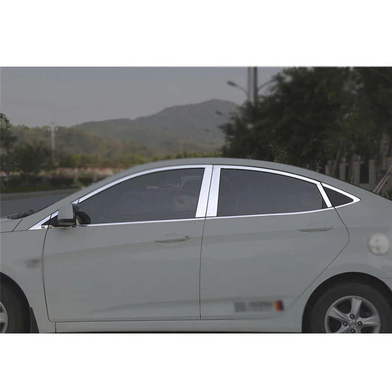 22/16 шт. Нержавеющая сталь окна столб планки Чехлы для hyundai Solaris 2010 2011 2012 2013 Внешний Хромовая автомобильная пленка для укладки волос