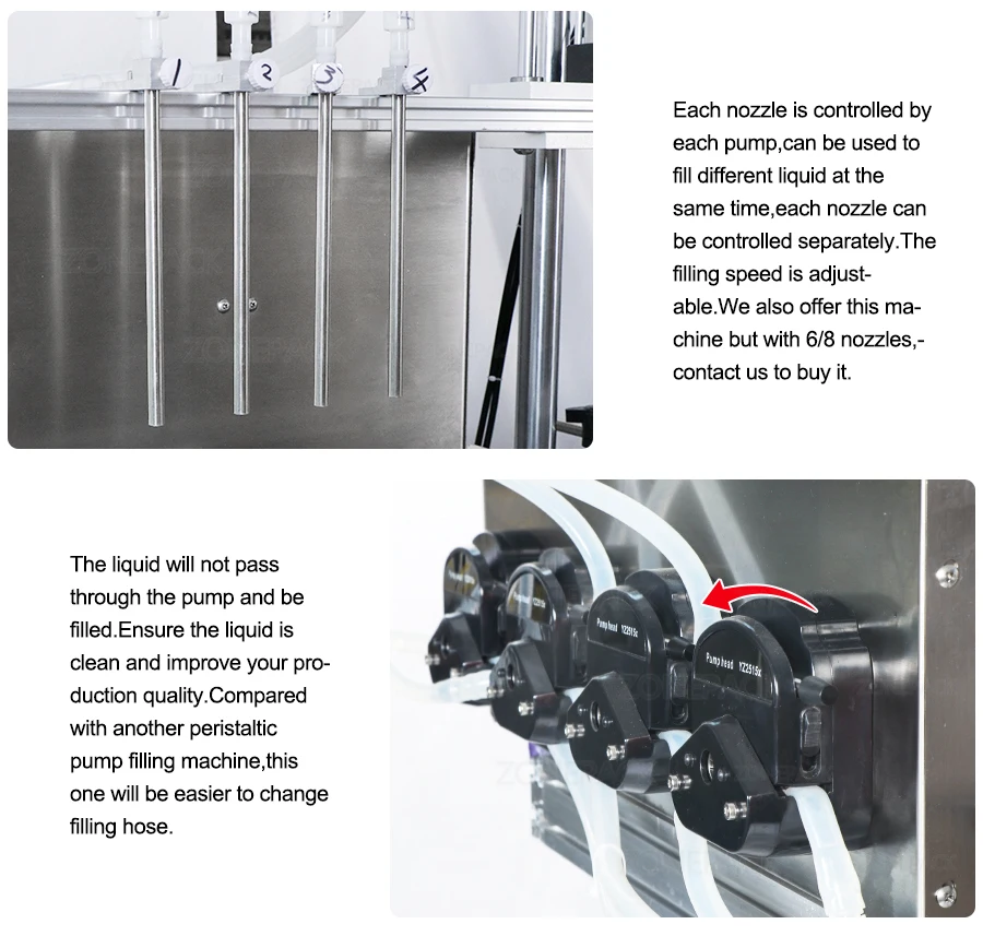 ZONEPACK Настольная автоматическая машина для розлива и укупорки напитков, растворителей, перистальтический насос для электронных соков, этикетировочная машина для производственной линии 