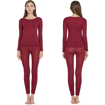

Woman Winter Warm Inner Wear Thermal Underwear Seamless Elastic Set Woman Solid Warm Autumn Winter Long Underwear Set#Y5