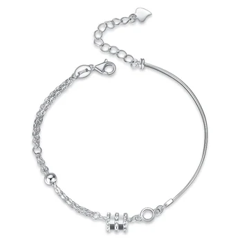 

S925 Sterling Silver Bracelet Personality Charm Temperament Ladies Small Waist Zircon Simple Hand Jewelry