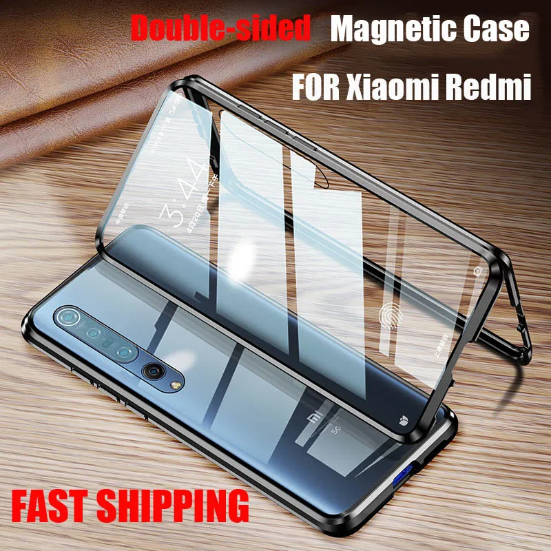Магнитный металлический чехол для Xiaomi Redmi 10X K30 K20 Note 9 8 7 9S Pro 8T 10 CC9 9T A3 360|Бамперы| |