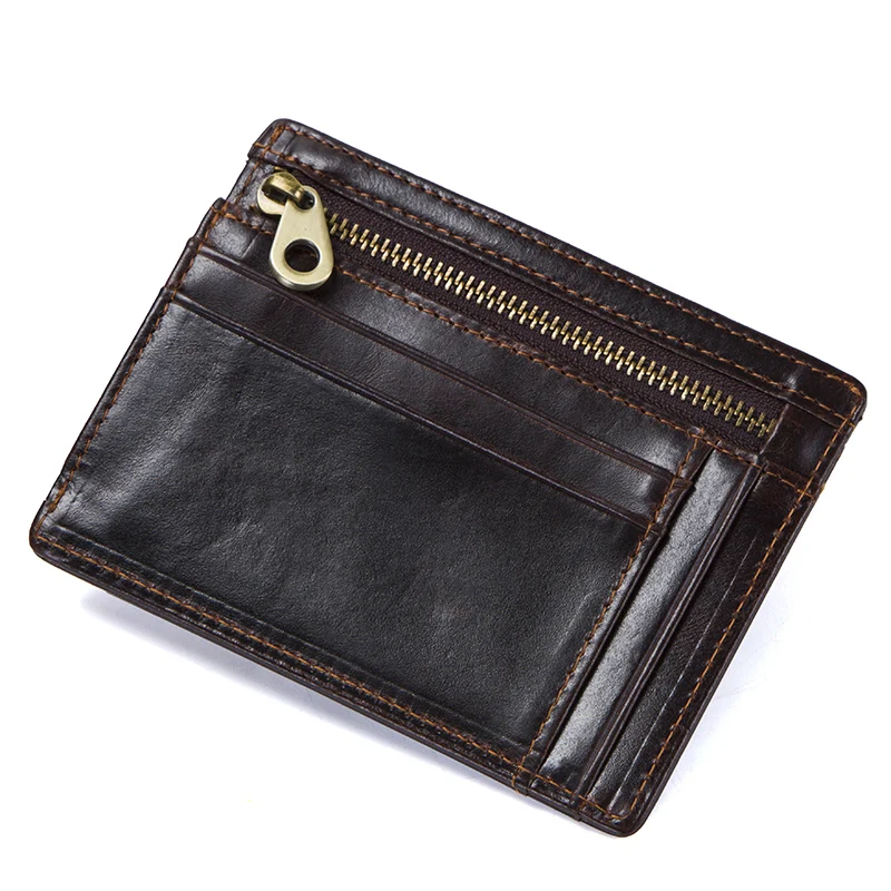Контакты мужской RFID Блокировка натуральная кожа бумажник тонкий кошельки с держатель для карт монета карман