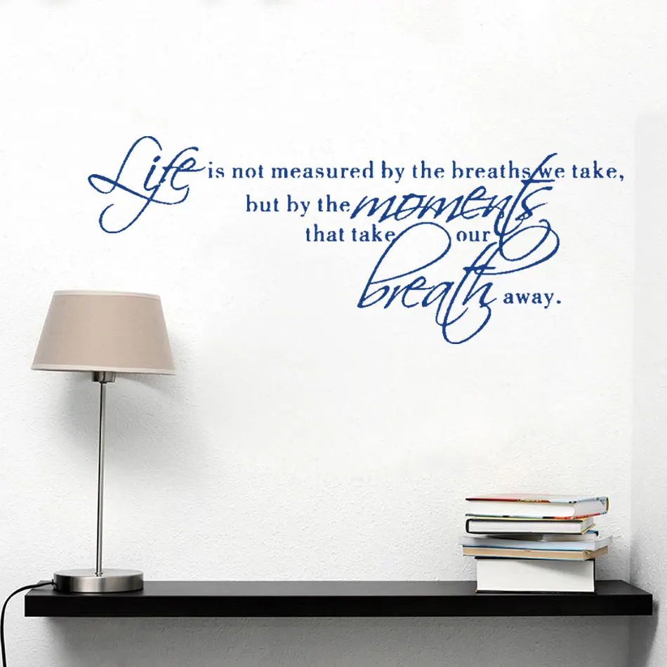 

English character words Life is not measured wall sticker wallpaper art mural sticker of home decoration DW13060