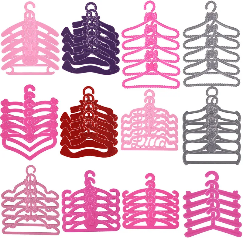 20 Pcs/Lot Bowknot/Love Mini Hangers For Barbies Doll Clothes Dress,Fashion Barbies Accessories,for Barbiees Ken Doll ,Furniture