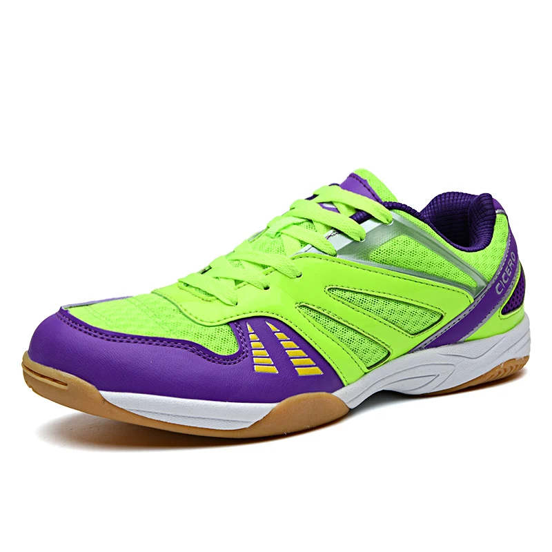 Мужская и Женская Профессиональная Обувь для настольного тенниса; резиновые удобные женские спортивные кроссовки для пинг-понга; нескользящие мужские спортивные кроссовки - Цвет: Purple