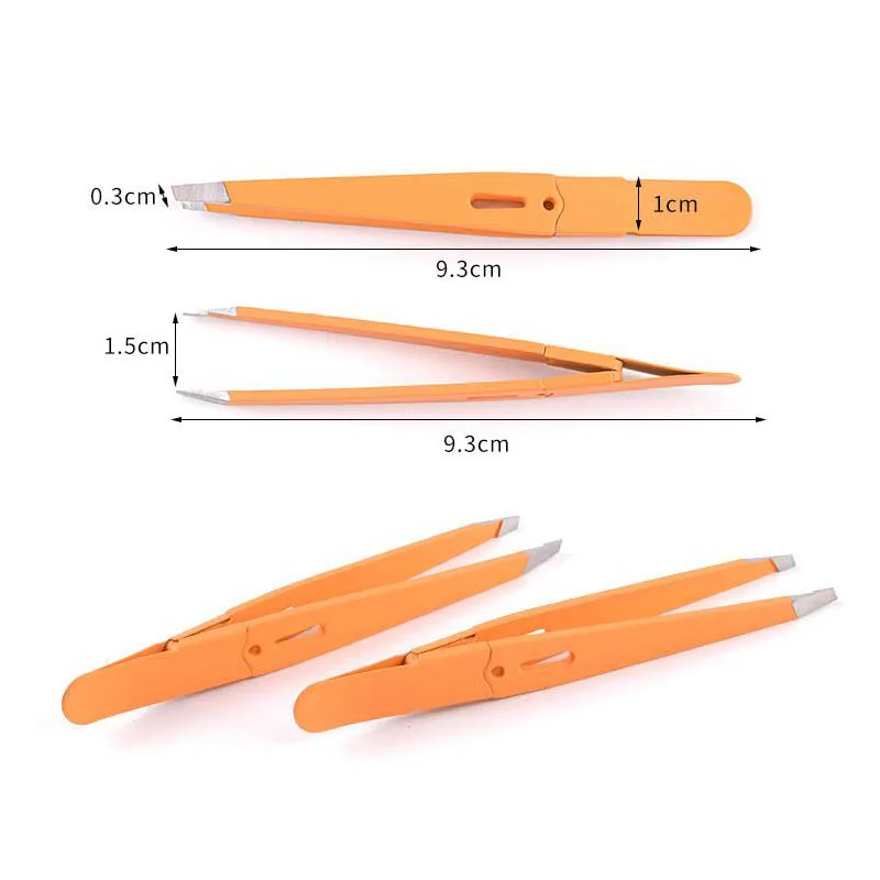 1pcs Beauty Professional Clip Eyelash Hair Tweezer Depilatory Slanted Puller Eyebrow Eyelid Sticker Tweezers Makeup Tools 2