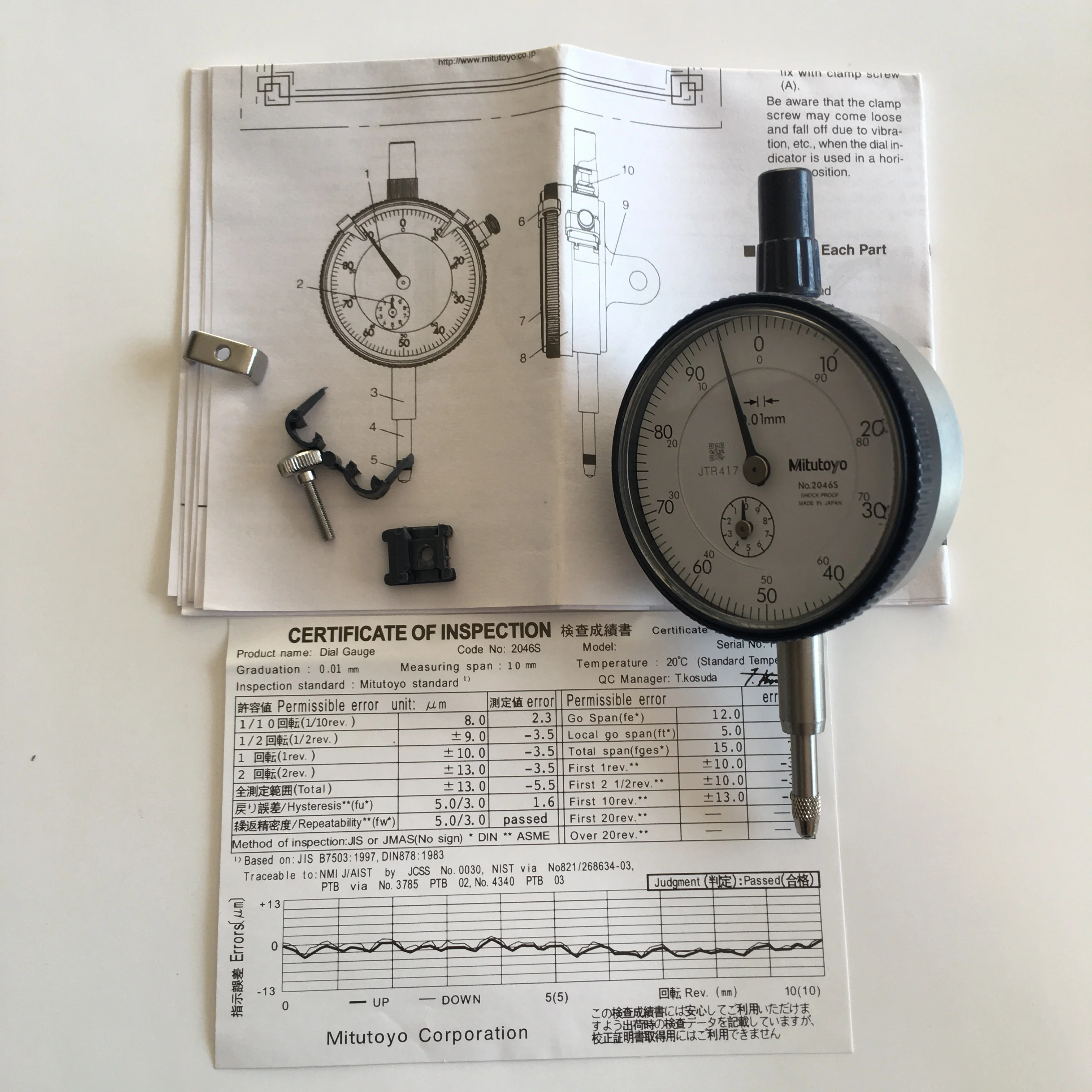 Faixa de Medição Indicadores de Discagem de Diâmetro Ferramentas de Medição Mitutoyo Não: Medidor Preciso 0.01mm Compacto Tipo-pequenos 2046s 0-10mm Computers & Electronics