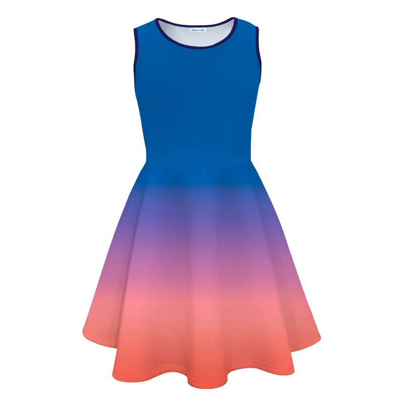 

Children Dress Summer Fashion Floral Cotton Sleeveless Dress Girls Vest Dress Beach Party Dresses Birthday Gift Kids Girl Dress