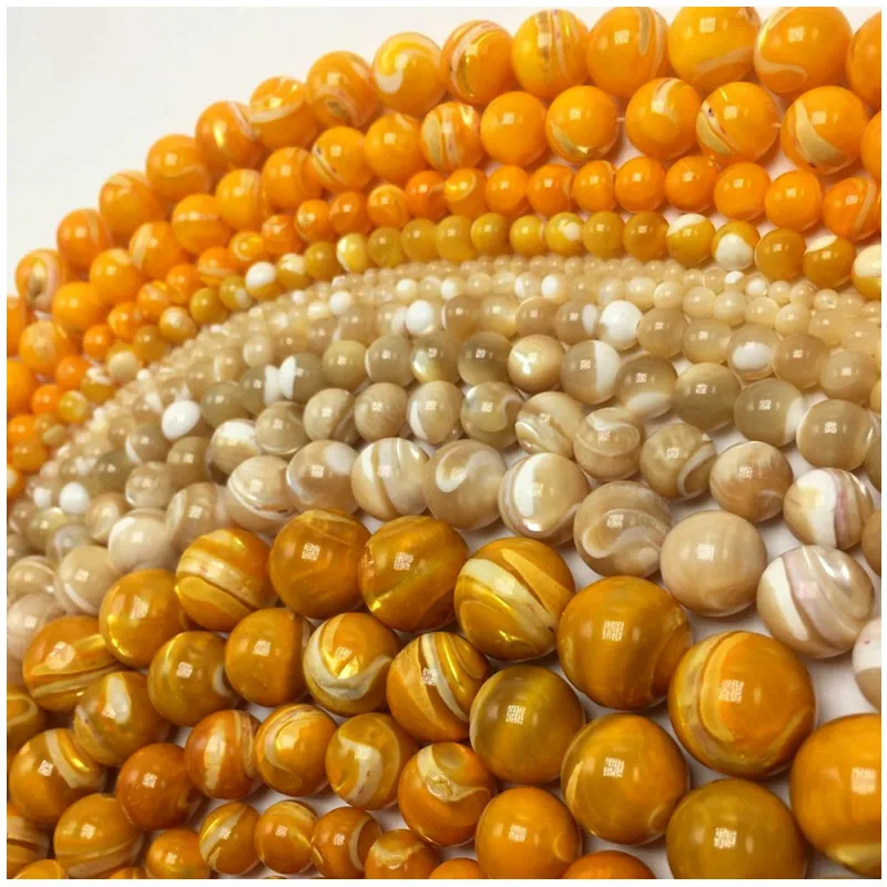 

Free Shipping Natural Brown Yellow Trochus Sea Shell Round Loose Beads 2 3 4 5 6 7 8 9 10 12 14 MM Pick Size for Jewelry Making