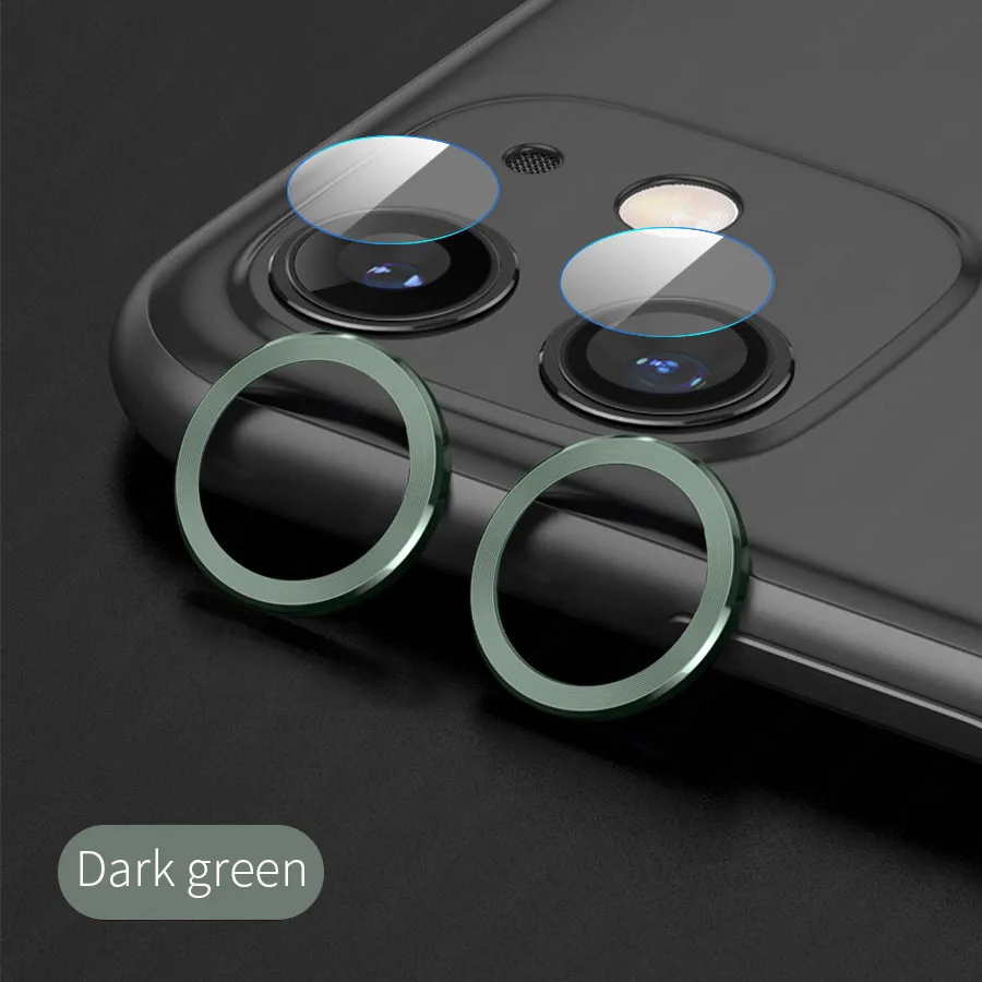 Dark Green Для iPhone 11 объектив камеры протектор экрана стекло для iPhone 11 Pro Max чехол задняя камера кольцо защита задней крышки чехол - Цвет: Dark Green