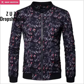 

Drop ShippingThe new age man wolf animal print jacket European style men's collar jacket men