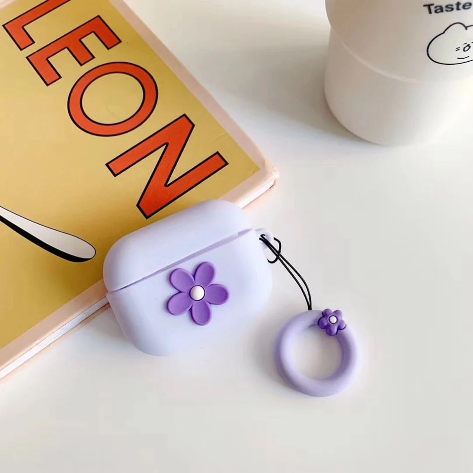 Чехол для наушников с цветами для Airpods Pro, силиконовый чехол, красивое с медведем и собакой Мультяшные наушники/Earpods, чехол для Apple Air pods Pro 3, чехол s
