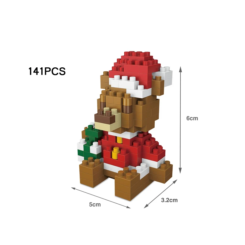 Greatest  creator winter building bricks Santa Claus Snowman bear micro diamond block figures nanobricks educ